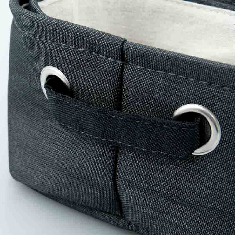 3 paniers de rangement rectangulaires gris