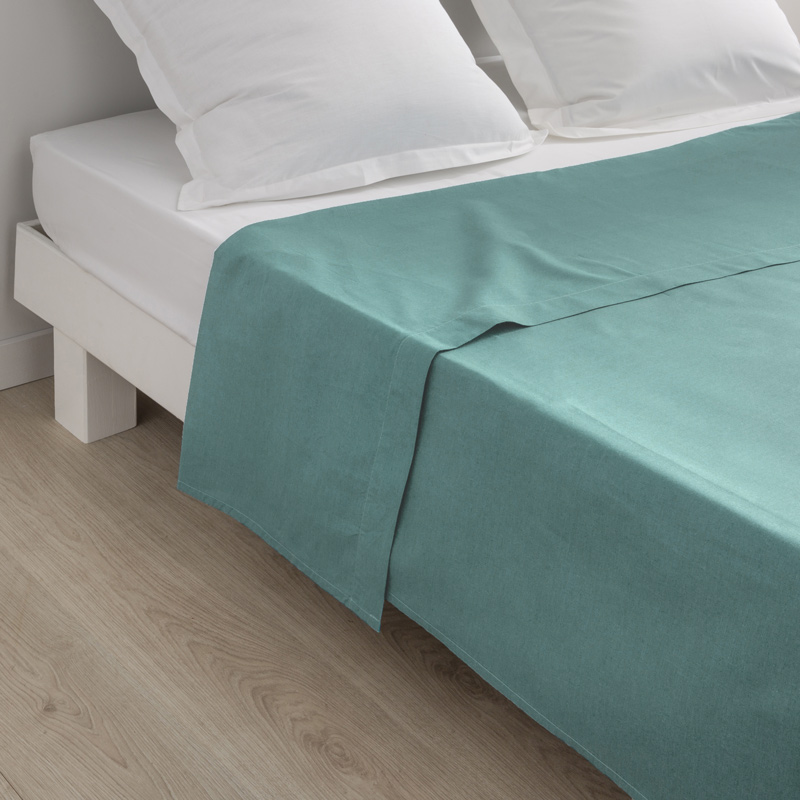 Drap plat 'Dream' bleu acier