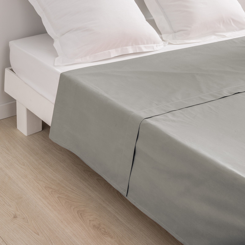 Drap plat 'Dream' gris clair