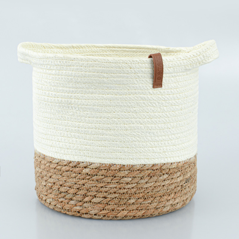 Panier de rangement rond 'Keola' avec anse