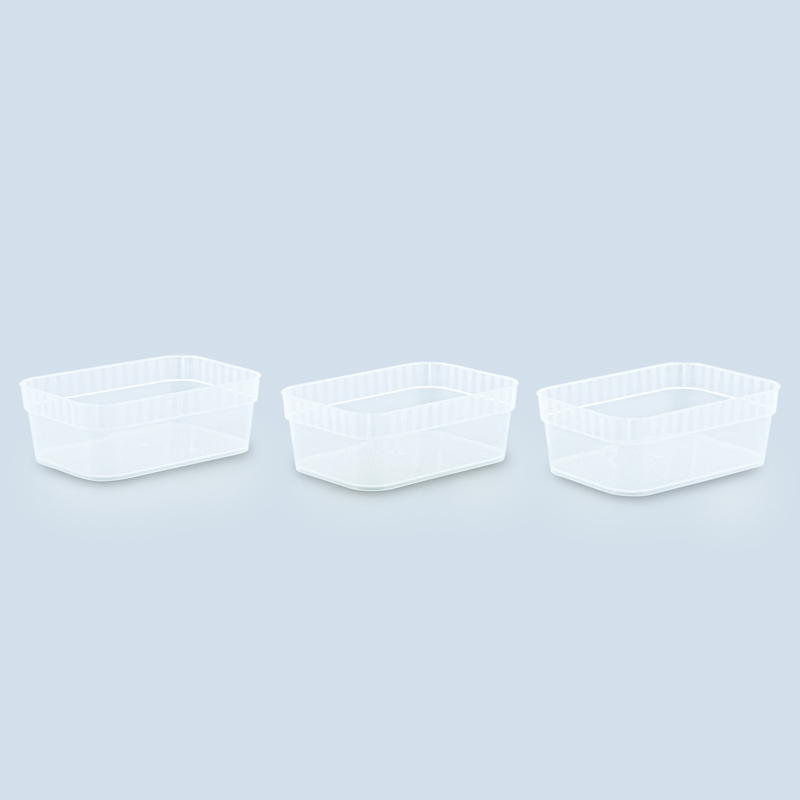 Lot de 3 corbeilles transparentes