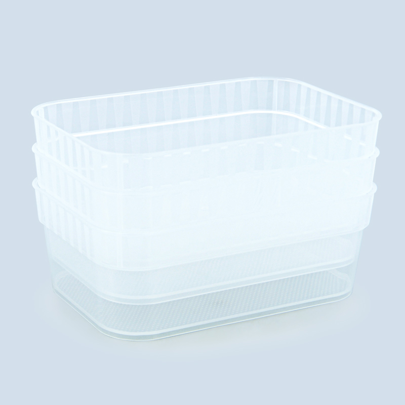 Lot de 3 corbeilles transparentes