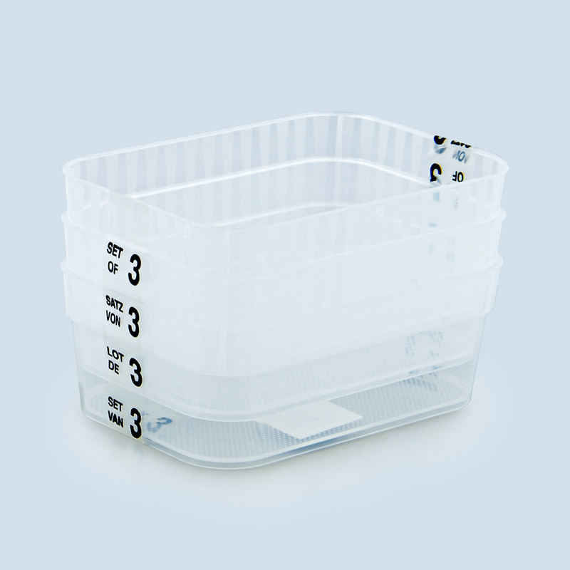 Lot de 3 corbeilles transparentes