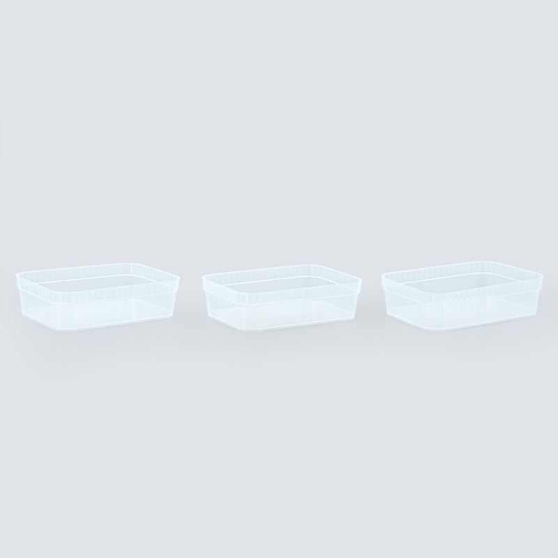 Lot de 3 corbeilles transparentes