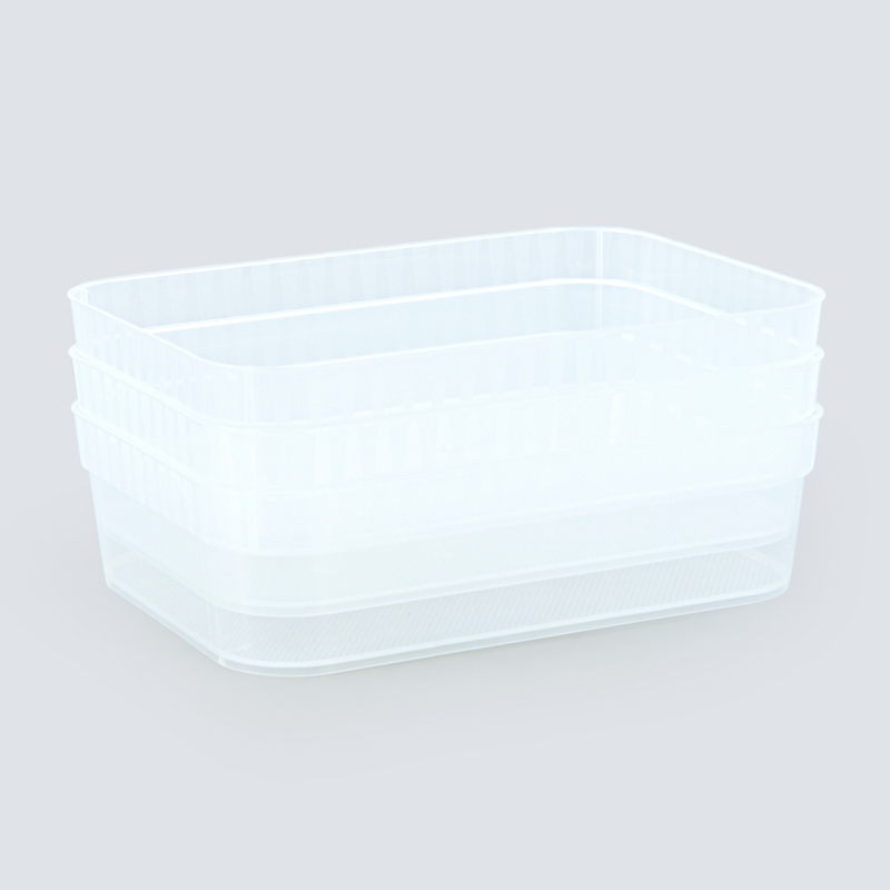 Lot de 3 corbeilles transparentes