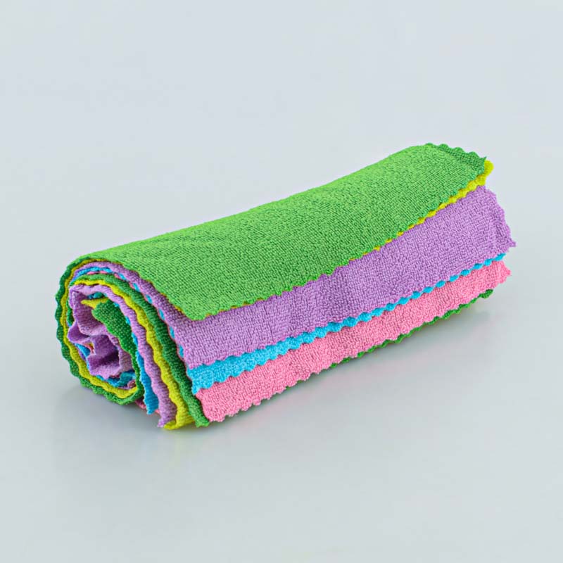 Lot de 10 lavettes en microfibre 'Zig Zag' 