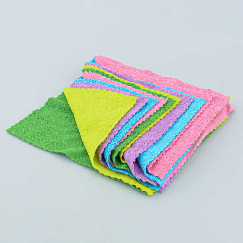 Lot de 10 lavettes en microfibre 'Zig Zag' 