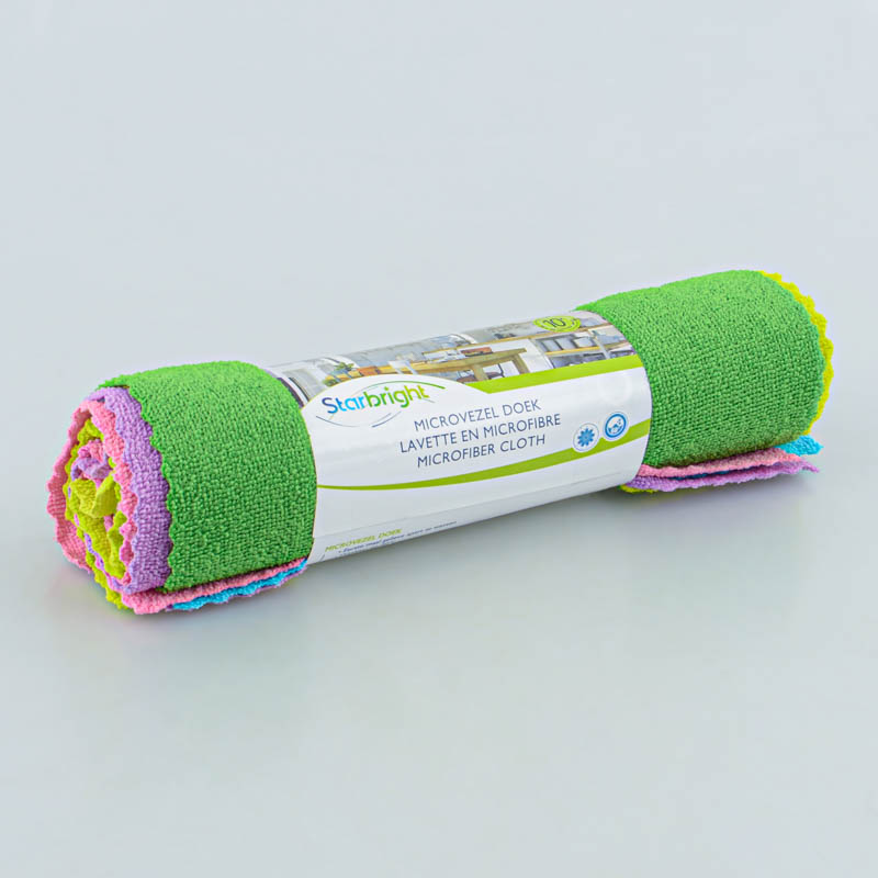 Lot de 10 lavettes en microfibre 'Zig Zag' 