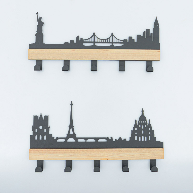 Porte manteaux 'City' en métal noir 