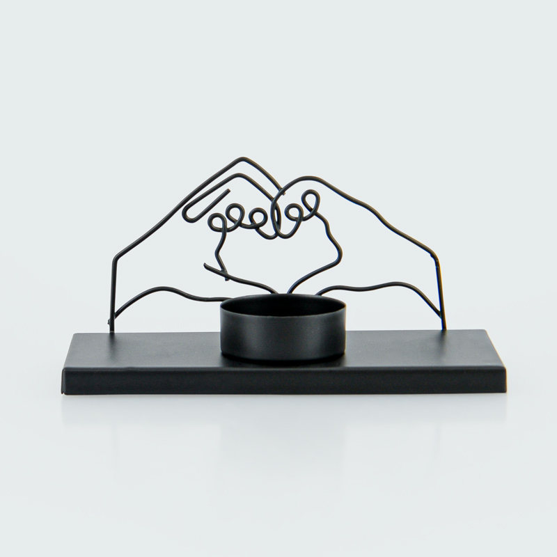 Photophore 'Love' en métal noir