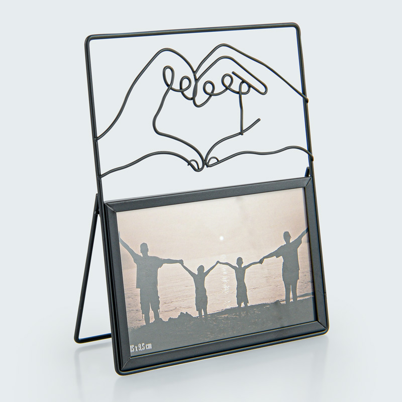 Cadre photo 'Love' en métal noir
