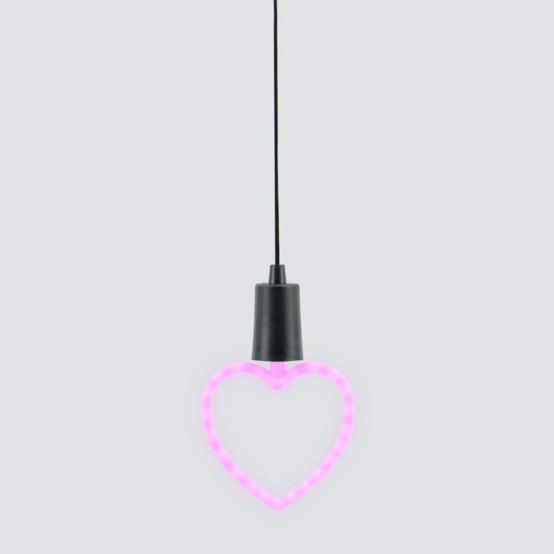 Néon à suspendre 'Coeur' rose