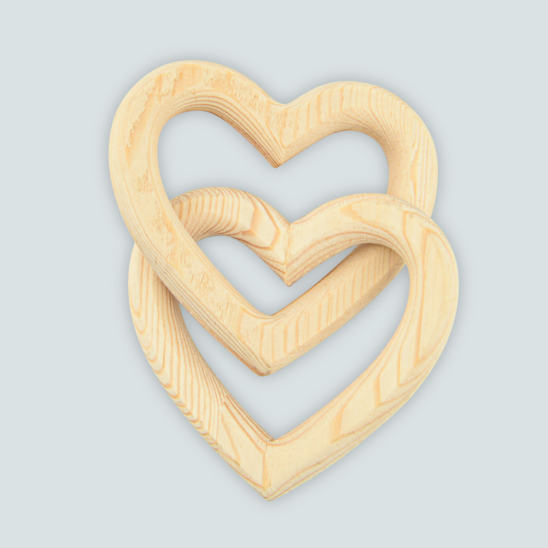 Décoration 'Love Coeurs' à poser en bois
