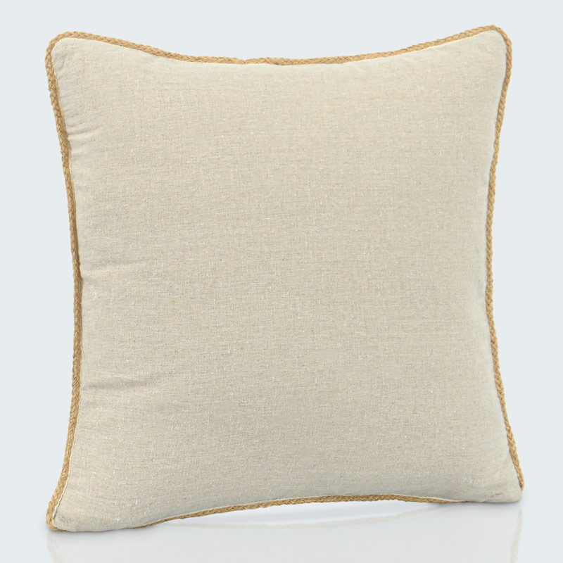 Coussin 'Tahlia' biais jute beige