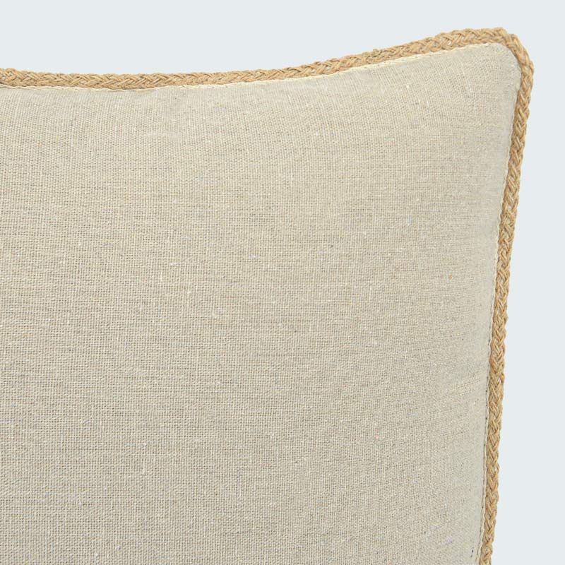 Coussin 'Tahlia' biais jute beige