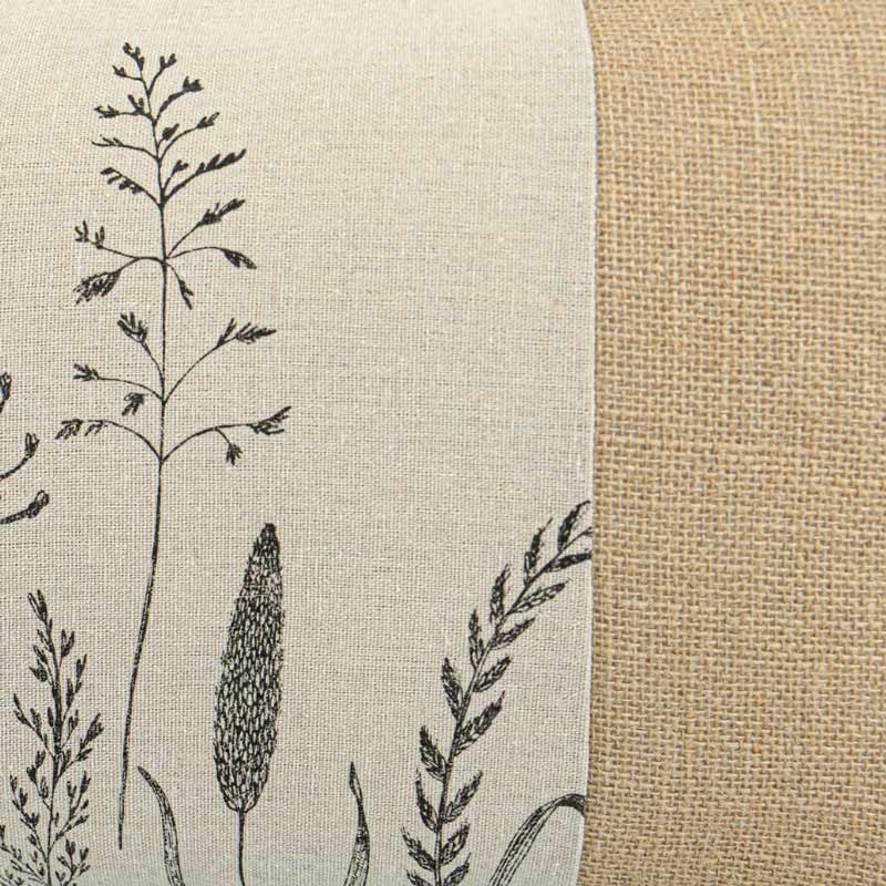 Coussin 'Ticia' imprimé floral en jute beige