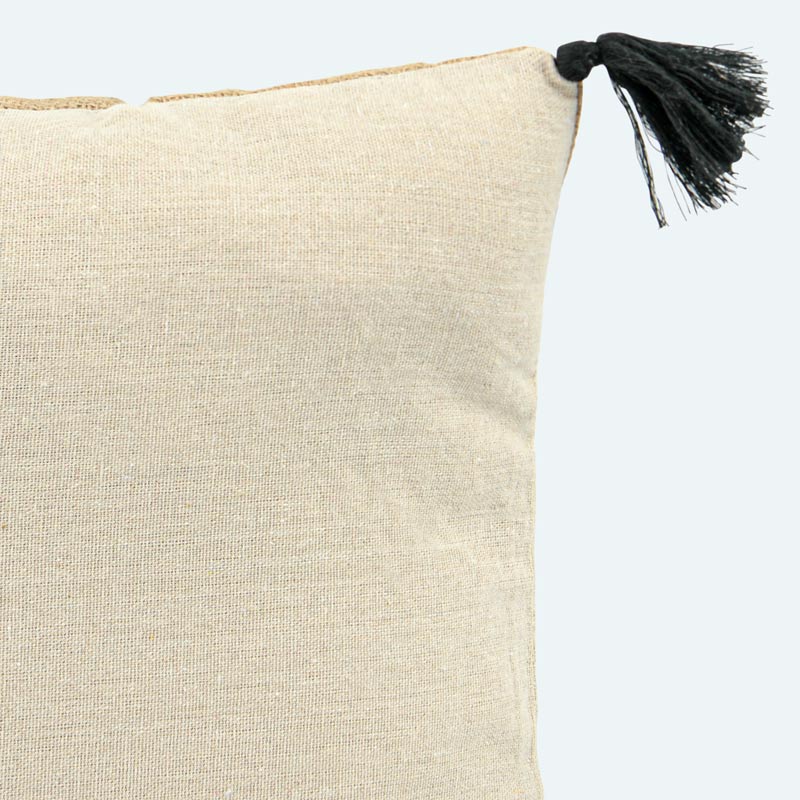 Coussin 'Ticia' imprimé floral et pompons 
