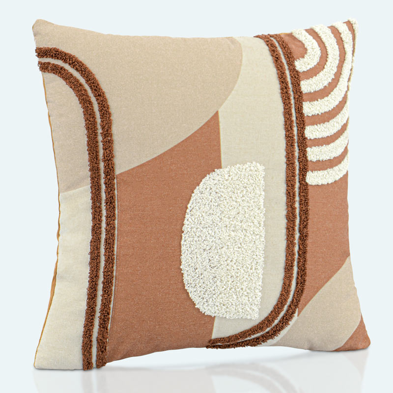 Coussin imprimé mosaïque 'Tirana' taupe