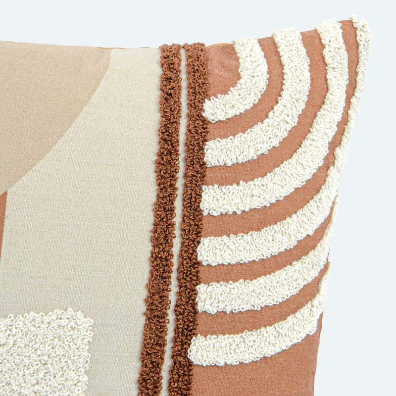 Coussin imprimé mosaïque 'Tirana' taupe