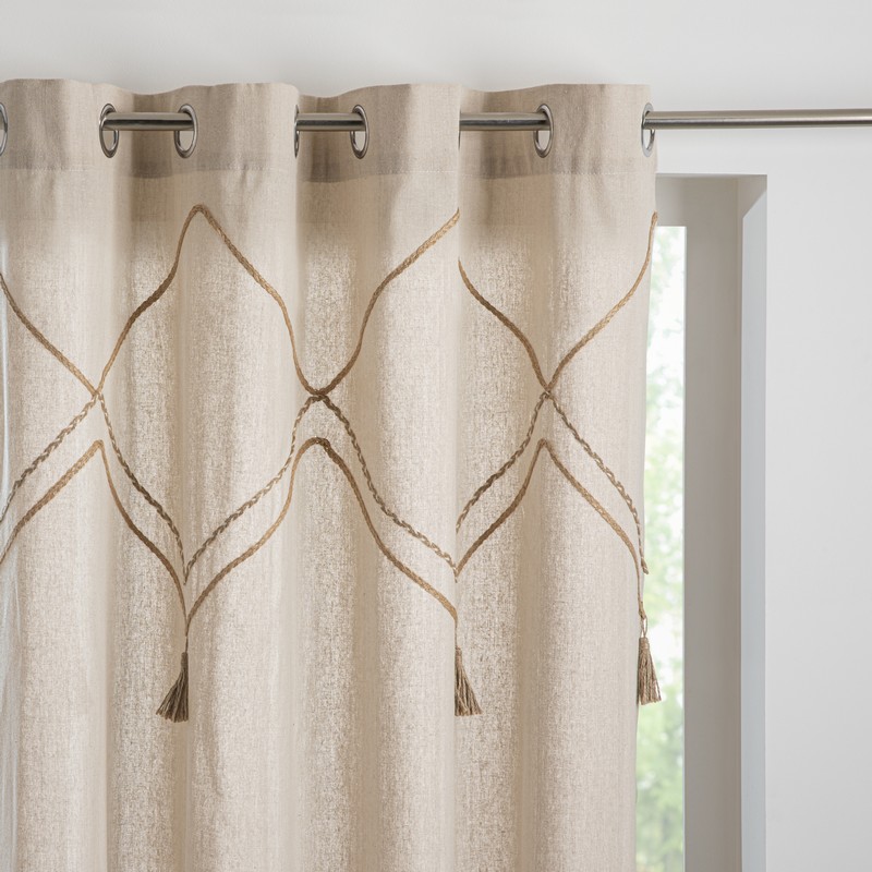 Rideau 'Milena' à oeillets beige
