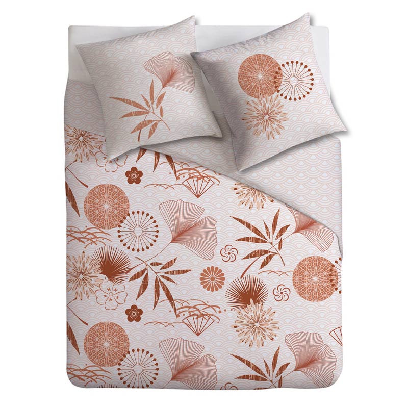 Parure de lit 'Camelia' en coton imprimé