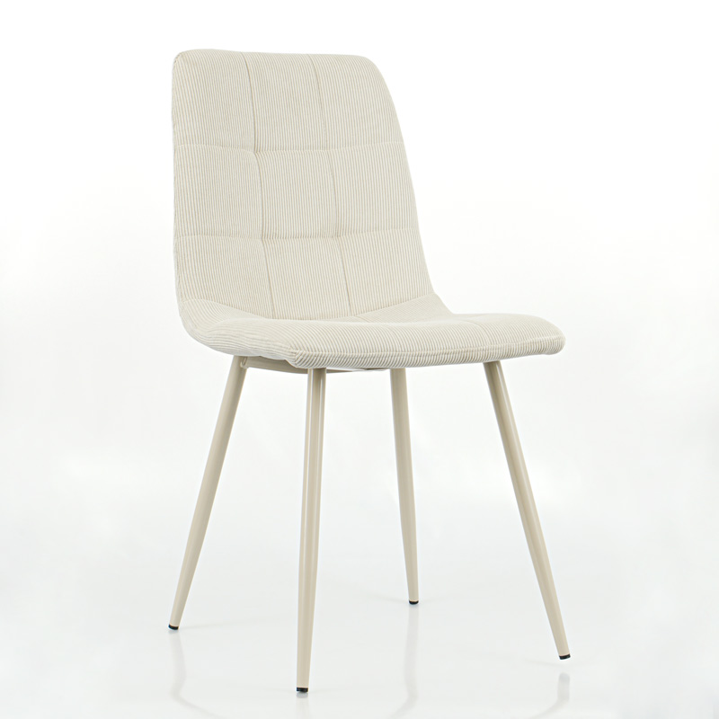 Chaise 'Tania' velours côtelé beige