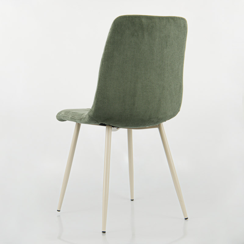 Chaise 'Tania' velours côtelé kaki