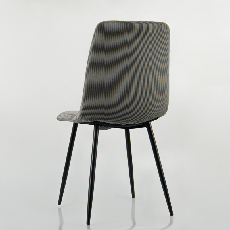 Chaise 'Tania' velours côtelé gris