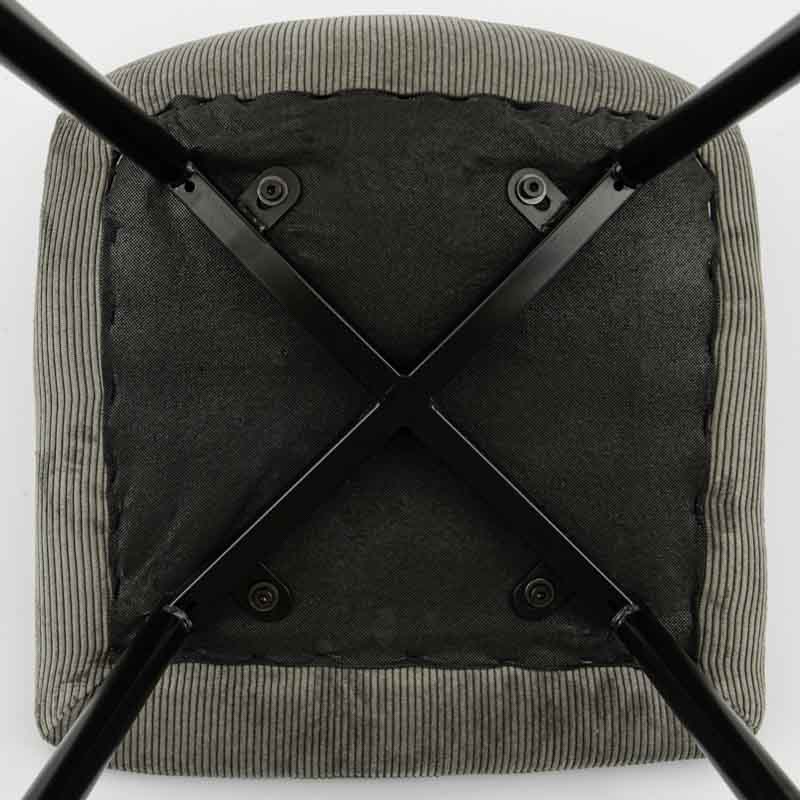 Chaise 'Tania' velours côtelé gris