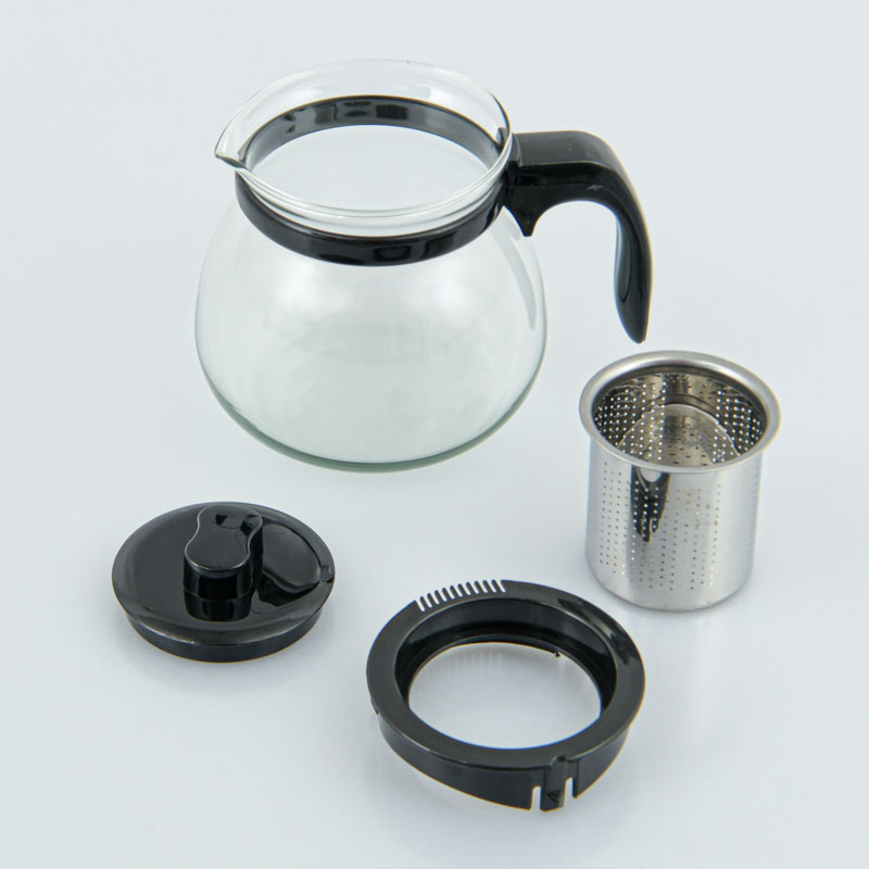 Théière avec infuseur en verre et inox