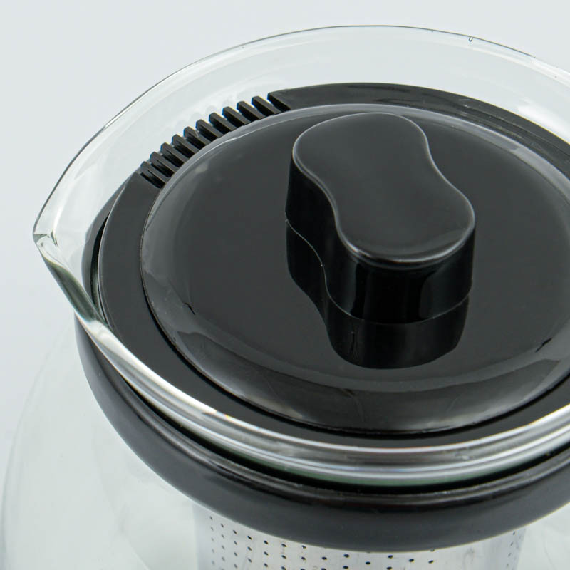 Théière avec infuseur en verre et inox