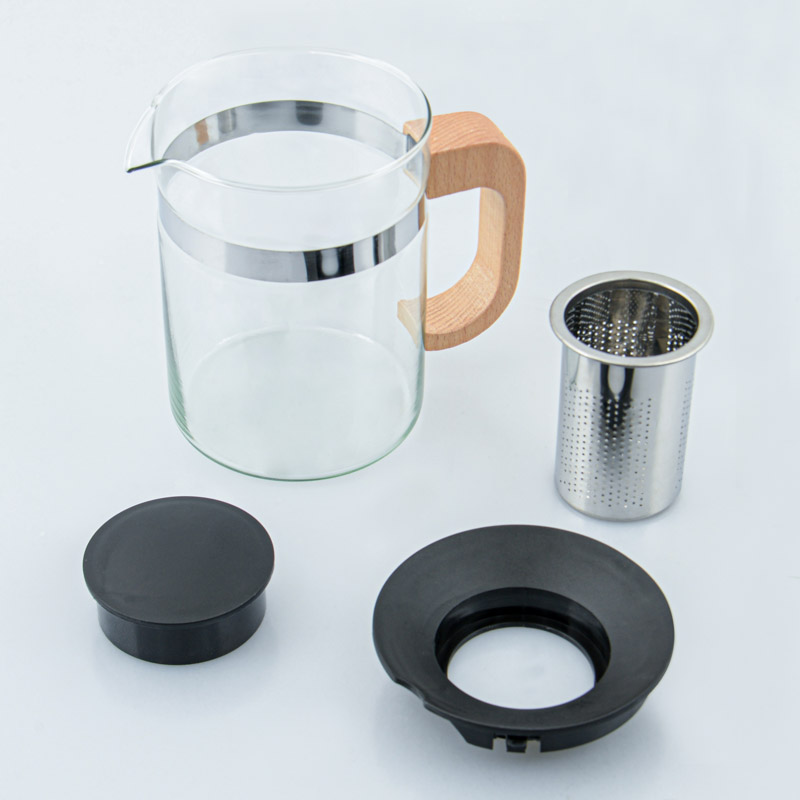 Théière avec infuseur en verre et inox