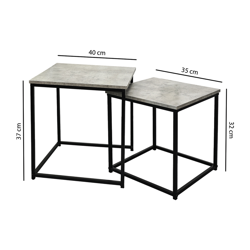 Lot de 2 bouts de canapé effet marbre