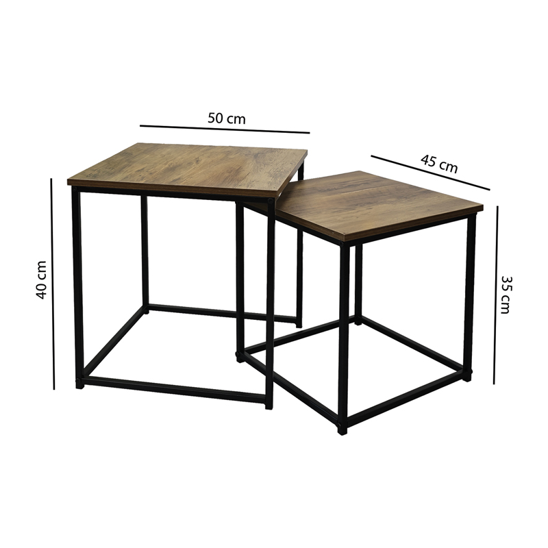 Lot de 2 bouts de canapé effet bois