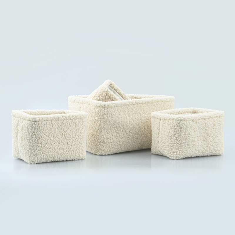Panier de rangement bouclettes blanc
