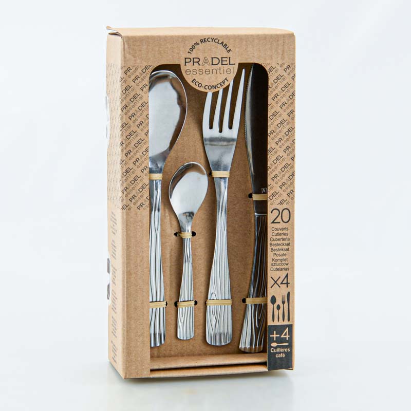 Coffret ménagère 20 couverts 'Écorce'