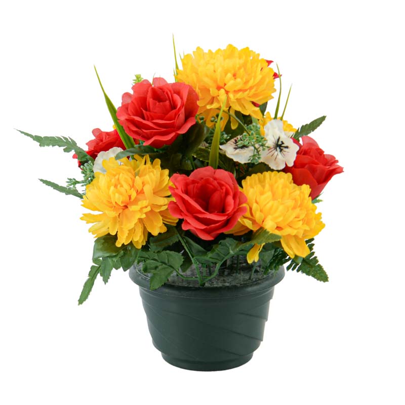 Coupe d'orchidées roses et fougères