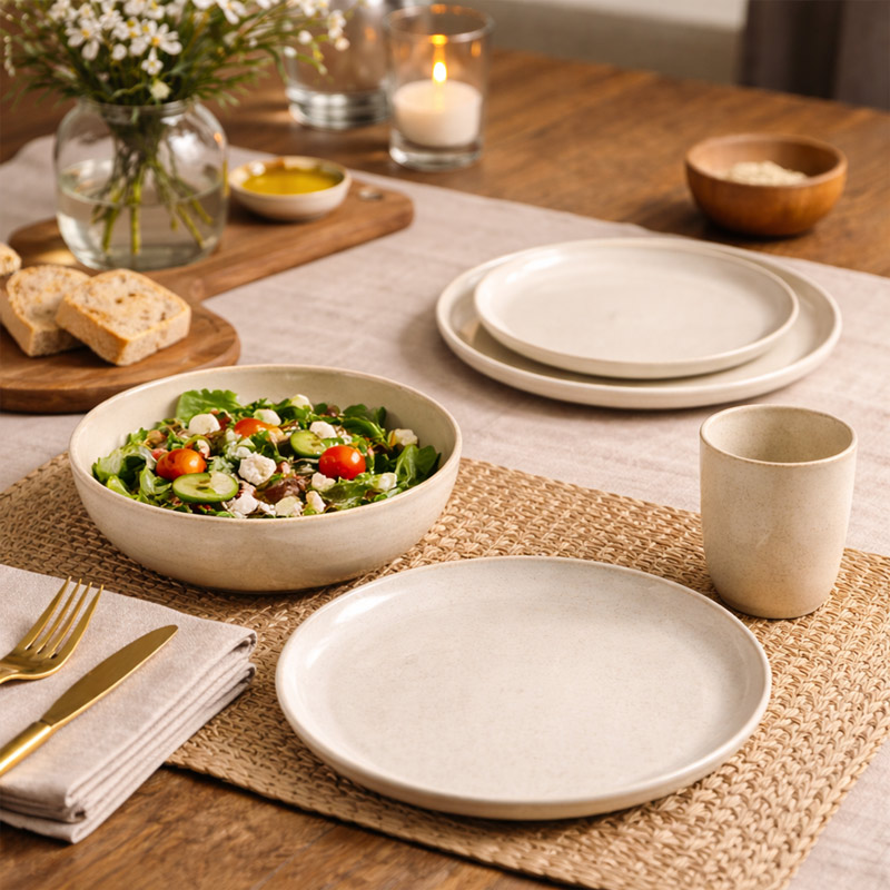 Assiette plate 'Lena' crème