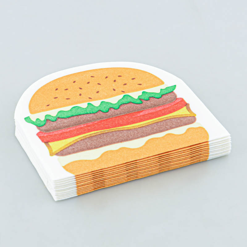 Lot de 12 serviettes burger 