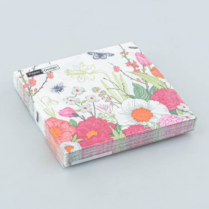 Lot de 20 serviettes printanières