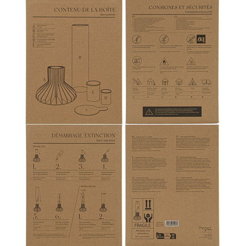 Lampe de table à éthanol