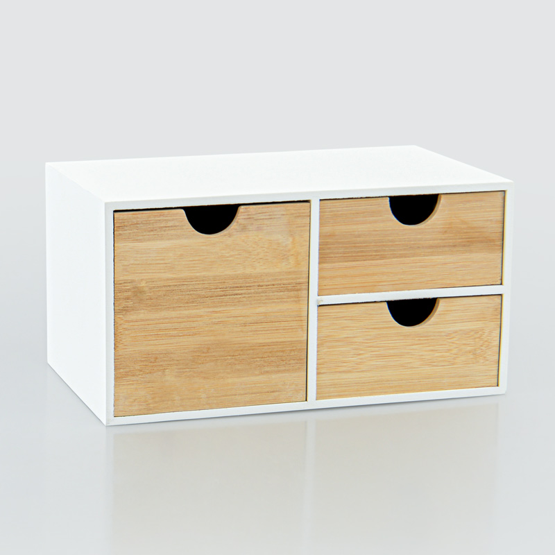 Rangement 3 tiroirs en bambou