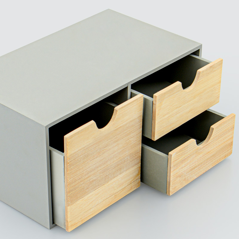 Rangement 3 tiroirs en bambou