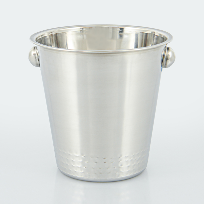 Seau à champagne en inox martelé gris 420cl