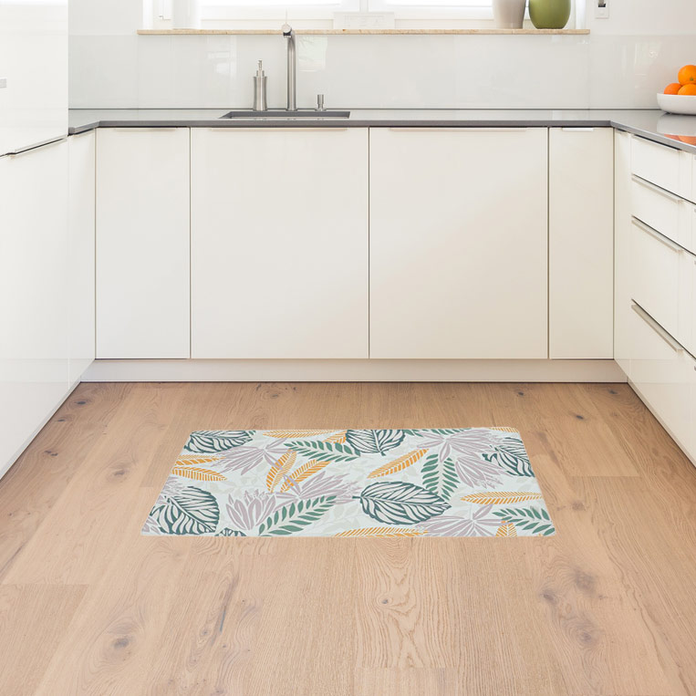 Tapis vinyle 'Caly' vert et jaune
