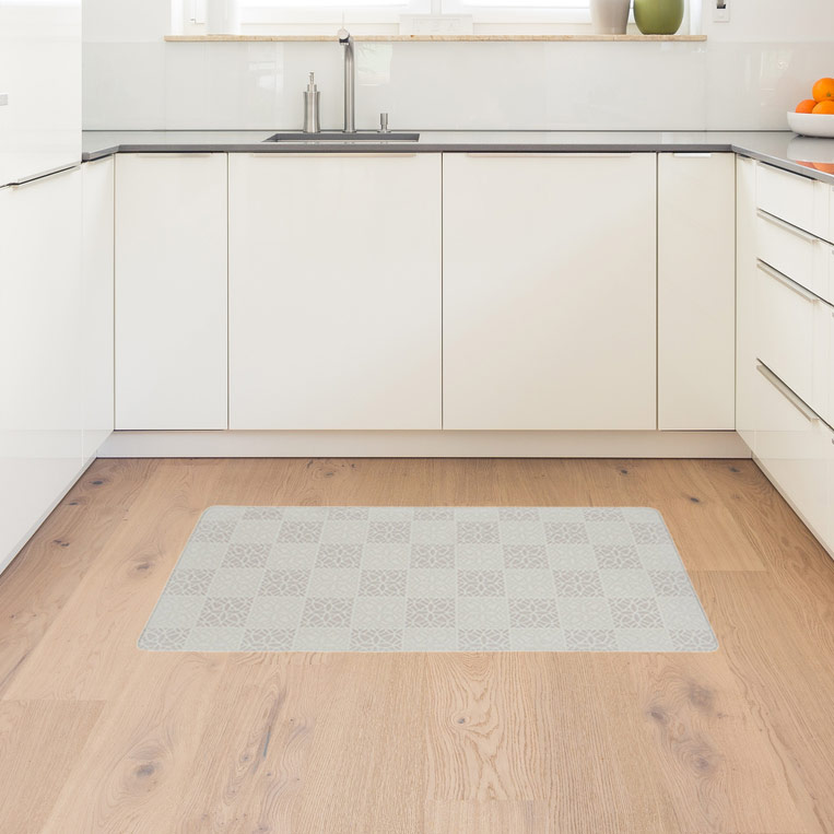 Tapis vinyle 'Mosalia' beige