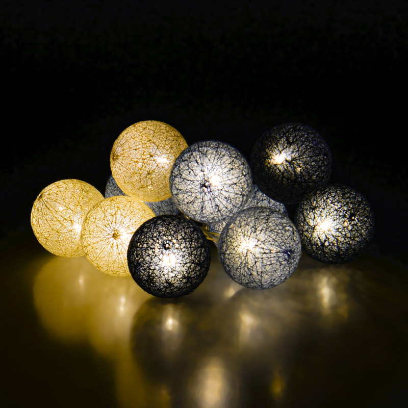 Guirlande 10 boules lumineuses tricolore