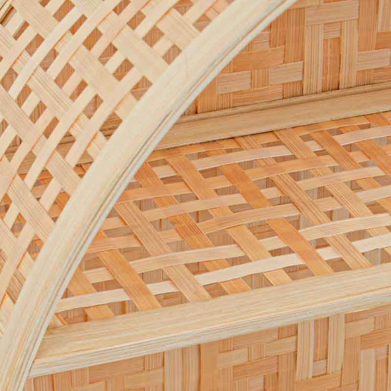 Etagère ronde 'Karyla' en bambou beige