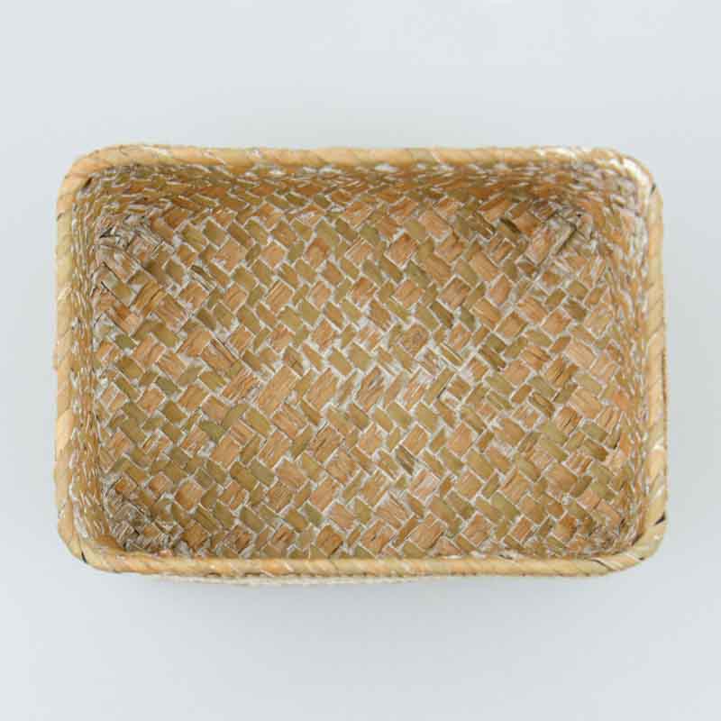 Panier de rangement jonc de mer bicolore | Maison Aubertin