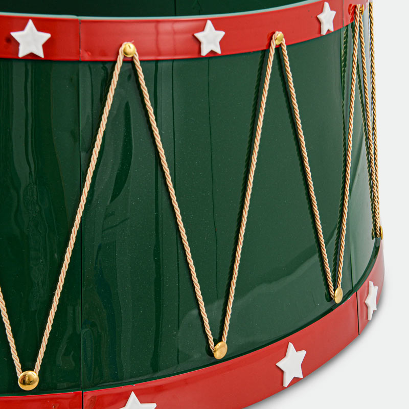 Tour de sapin tambour 'Noël d'Antan' vert